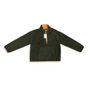 NWT United by Blue Recycled Sherpa Half Zip Pullover Forest Floor L